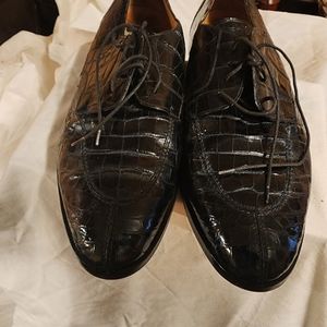 MEZLAN ALLIGATOR Mens Shoes size 14 medium  Black preowned